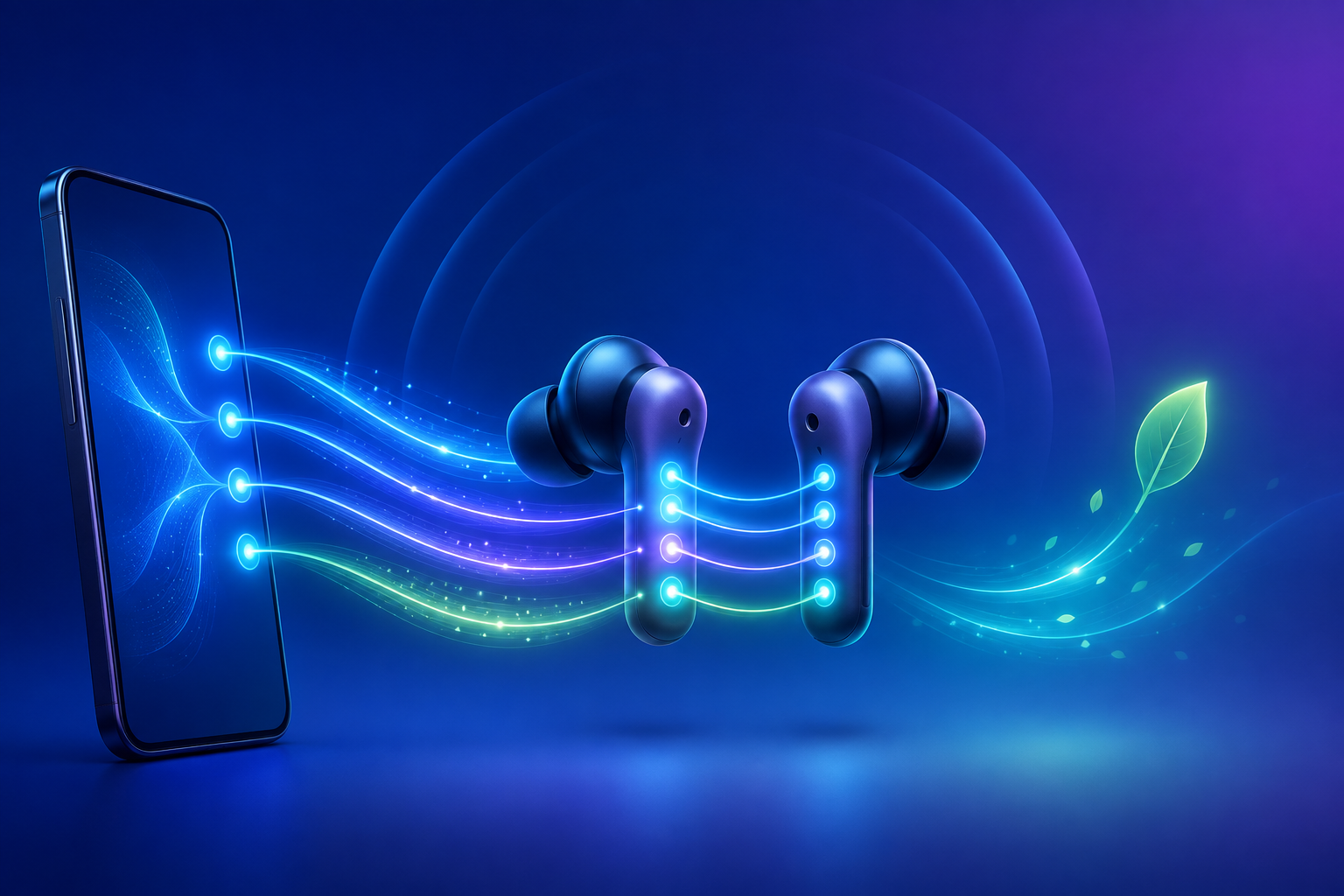 低消費電力のBluetooth音声と複数ストリームを表すオリジナル概念図